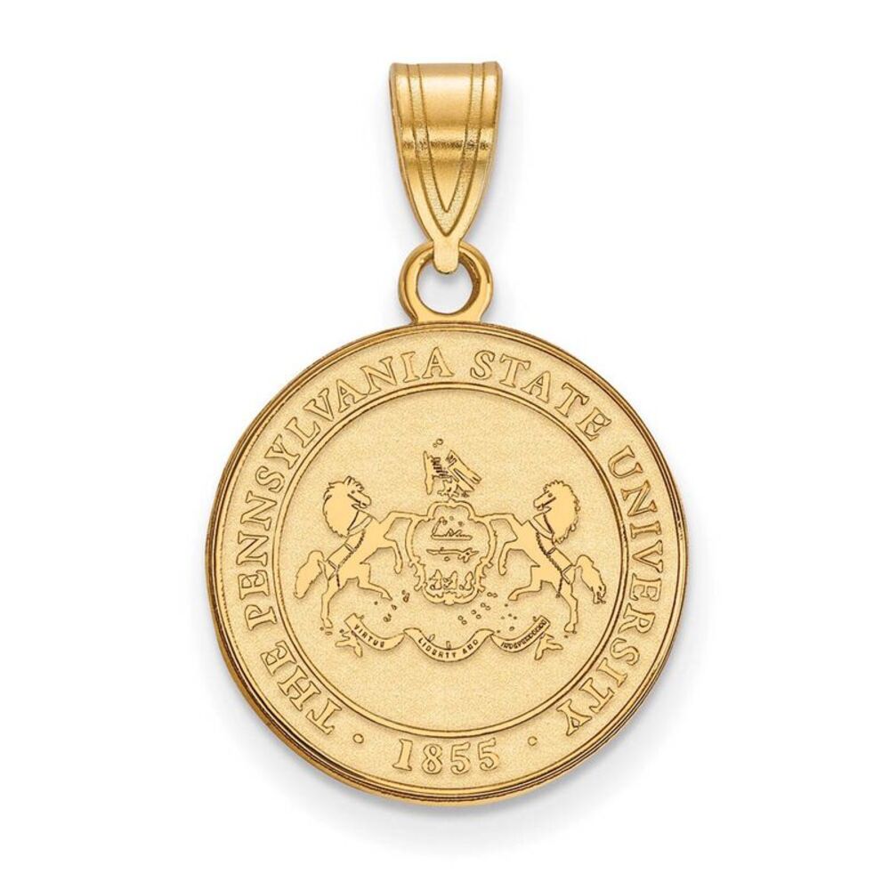 14k Gold Plated Silver Penn State Medium Crest Pendant